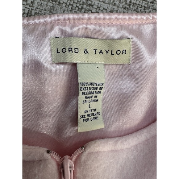 Lord & Taylor Pink Embroidered Robe - Picture 13 of 14
